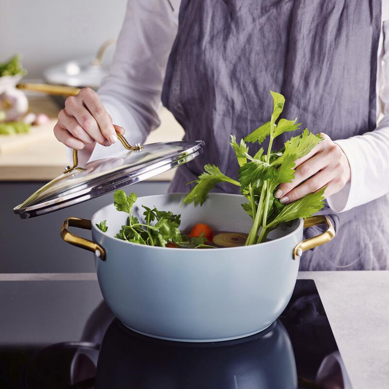 Greenpan Padova Smokey Blue Covered Casserole 24cm/4.7L image number 2